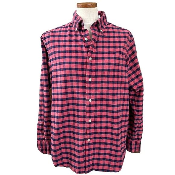 Classic Cremieux Plaid Button Down Mens M Cotton Casual Preppy Office Pink - Picture 1 of 10